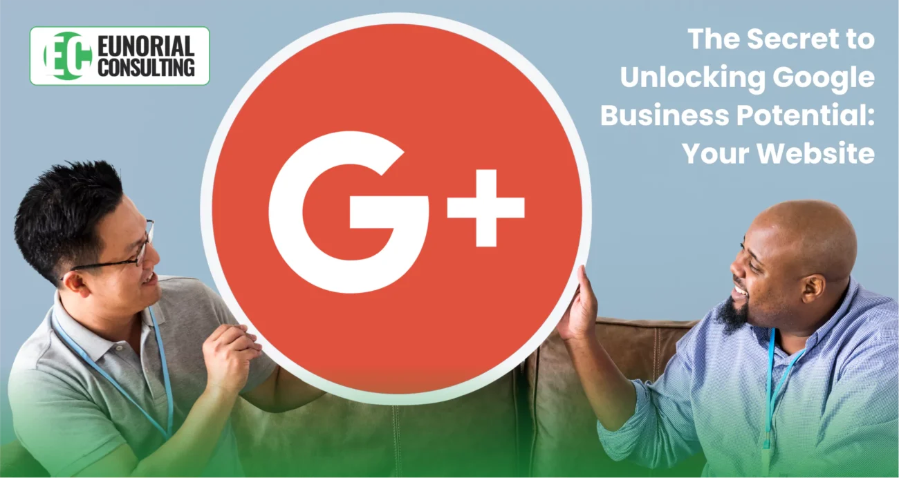 Business professionals discussing Google business potential through website optimization